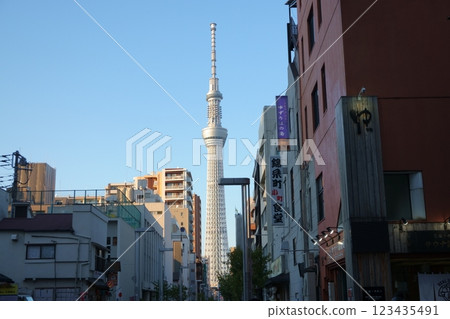 View of Tokyo Skytree from the downtown area 123435491