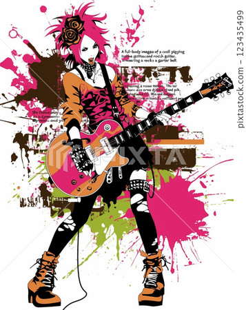 A woman playing the guitar 123435499