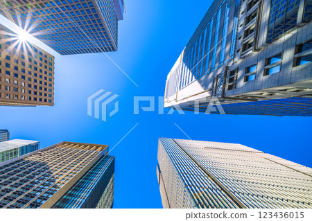 Tokyo cityscape in Japan. Warm sunshine like spring... Looking at the business district from the "Otemachi Station" intersection... A ray of hope Tokyo cityscape in Japan. Warm sunshine like spring... Looking at the business district from the "Otemachi Station" intersection... A ray of hope 123436015