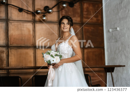 bride inside the cocktail bar 123436377