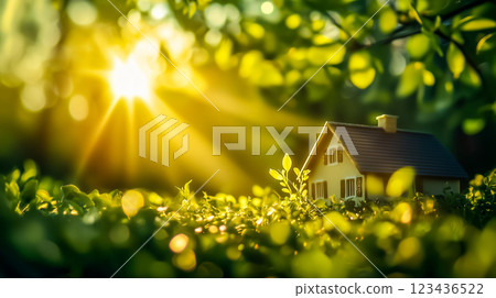 Whimsical little house in a fairytale forest Whimsical little house in a fairytale forest 123436522