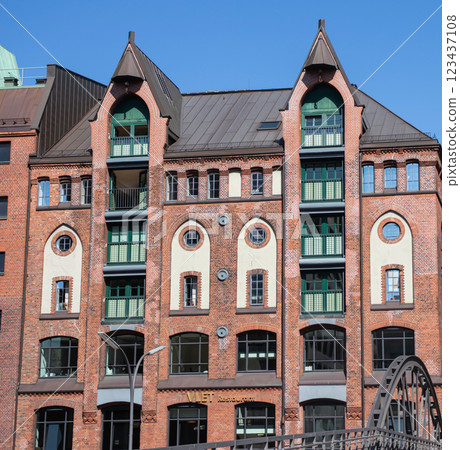 Famous Speicherstadt watehouse district. Real estate investment concept. 123437108