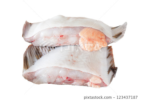 Black flounder fillet [white background, cutout] 123437187