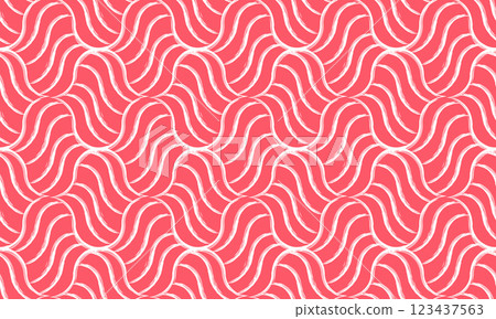 The geometric pattern with wavy lines. Seamless vector background. White and pink texture. Simple lattice graphic design The geometric pattern with wavy lines. Seamless vector background. White and pink texture. Simple lattice graphic design 123437563