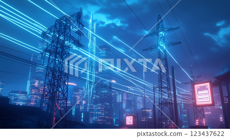 擁有下一代電力線的未來城市—智慧綠色.. 123437622