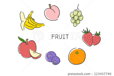 Hand-drawn of fruits collection Hand-drawn of fruits collection 123437740