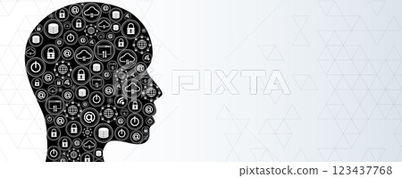 Cyber security  concept  with lock and other elements of protection your data 123437768
