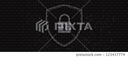 Cyber security  concept  with lock and other elements of protection your data 123437774