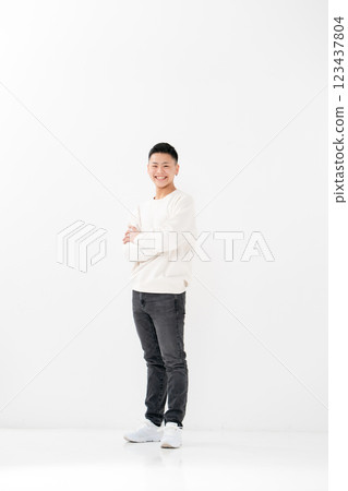男性，青少年，肖像，全身 123437804