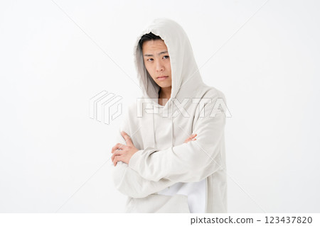Boys, Teenagers, Portrait, Hoodie 123437820