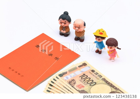 Image of declining birthrate, aging population, lack of financial resources, and pensions 123438138