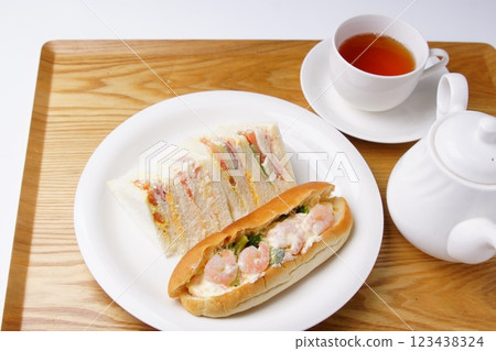 Shrimp potato sandwich and mixed sandwich 123438324