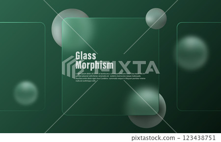 Website landing page template with glass morphism effect. Presentation carousel with glass overlay effect on floating gradient spheres. Frosted glass effect on dark background. Website landing page template with glass morphism effect. Presentation carousel with glass overlay effect on floating gradient spheres. Frosted glass effect on dark background. 123438751