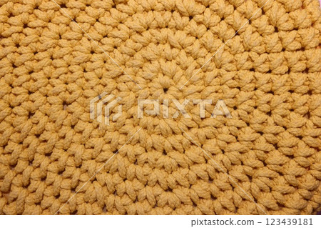 Elegant and Textured Yellow Crochet Pattern Perfect for Enhancing Your Home Decor Elegant and Textured Yellow Crochet Pattern Perfect for Enhancing Your Home Decor 123439181
