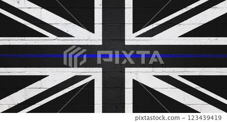 UK Police Support Flag painted on a wall 123439419