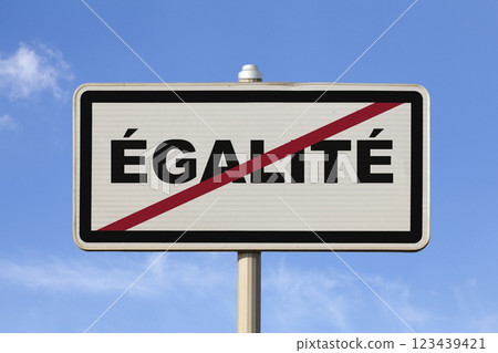 Equality - French exit city sign 123439421