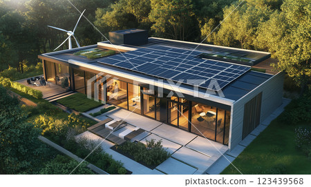 帶有天然隔熱層的牆體的橫截面 – E.. 帶有天然隔熱層的牆體的橫截面 – E.. 123439568