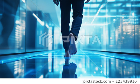 商人赤腳走在未來辦公室 123439910