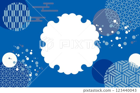 Stylish and cute Japanese pattern background material 123440043