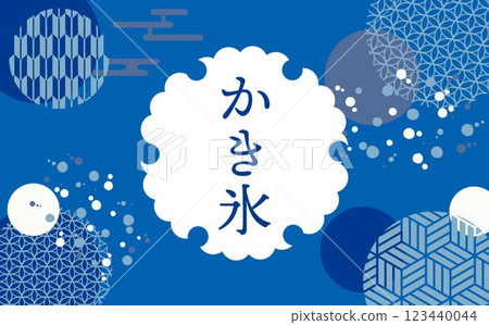 Stylish and cute Japanese pattern background material 123440044