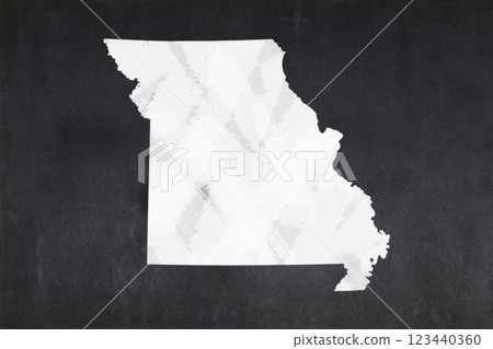 Map of the State of Missouri drawn on a blackboard Map of the State of Missouri drawn on a blackboard 123440360