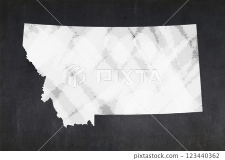 Map of the State of Montana drawn on a blackboard Map of the State of Montana drawn on a blackboard 123440362