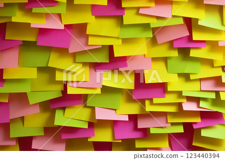 Post it notes on wall Post it notes on wall 123440394