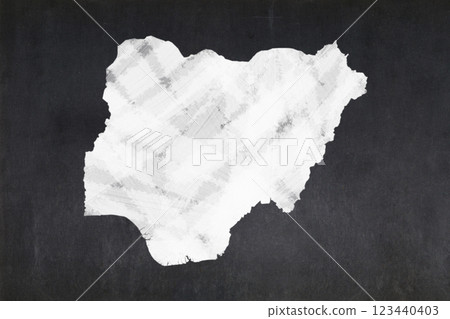 Map of Nigeria drawn on a blackboard 123440403