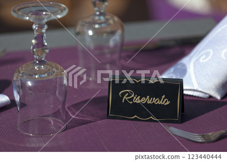 Reserved sign in italian Reserved sign in italian 123440444