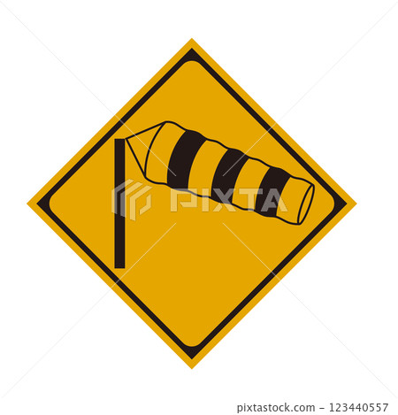 Crosswind warning sign 123440557