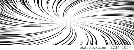 Psychedelic hypnotizing diverging lines from the center on white bg as manga spin Psychedelic hypnotizing diverging lines from the center on white bg as manga spin 123441004