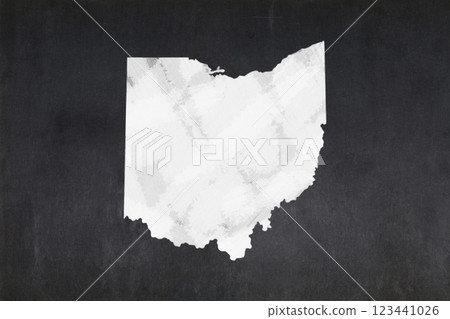 Map of Ohio drawn on a blackboard 123441026