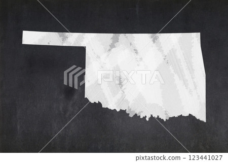 Map of Oklahoma drawn on a blackboard Map of Oklahoma drawn on a blackboard 123441027