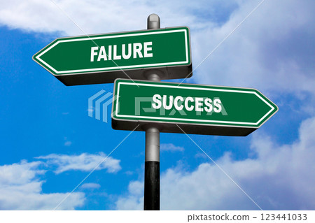 Failure or Success - Direction signs 123441033