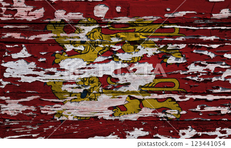 Flag of Normandy painted on a wooden board Flag of Normandy painted on a wooden board 123441054