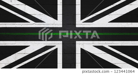 UK Ambulance Service Support Flag painted on a wall 123441064