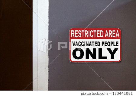 Restricted Area, Vaccinated people only 123441091