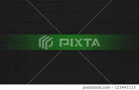 Thin Green Line Flag painted on a wall Thin Green Line Flag painted on a wall 123441113