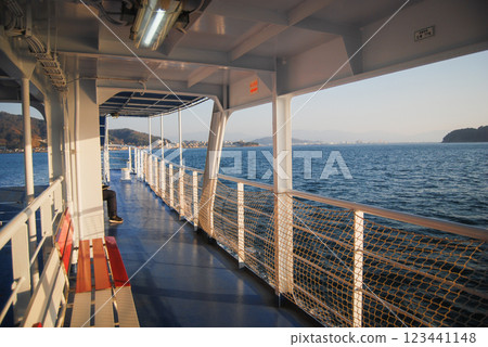 Board a boat and cross the sea Board a boat and cross the sea 123441148