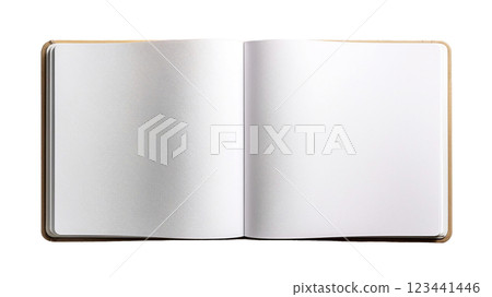 Blank Open Notebook with High-Quality White Pages 123441446