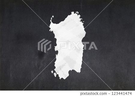 Map of Sardinia drawn on a blackboard Map of Sardinia drawn on a blackboard 123441474