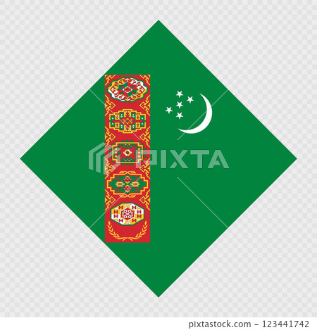 Turkmenistan rhombus flag. Vector illustration. Turkmenistan rhombus flag. Vector illustration. 123441742