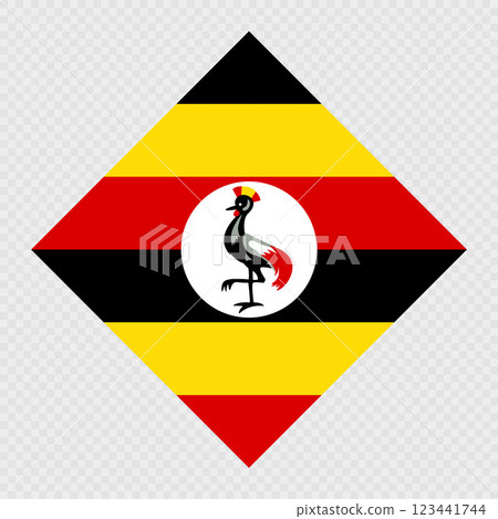 Uganda rhombus flag. Vector illustration. Uganda rhombus flag. Vector illustration. 123441744