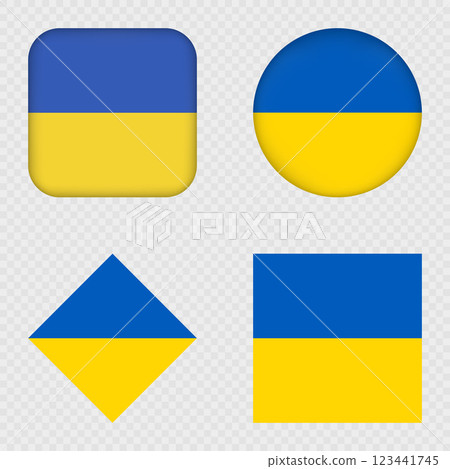Ukraine Flag Icons Pack. Vector illustration. Ukraine Flag Icons Pack. Vector illustration. 123441745