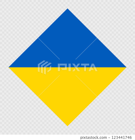 Ukraine rhombus flag. Vector illustration. Ukraine rhombus flag. Vector illustration. 123441746