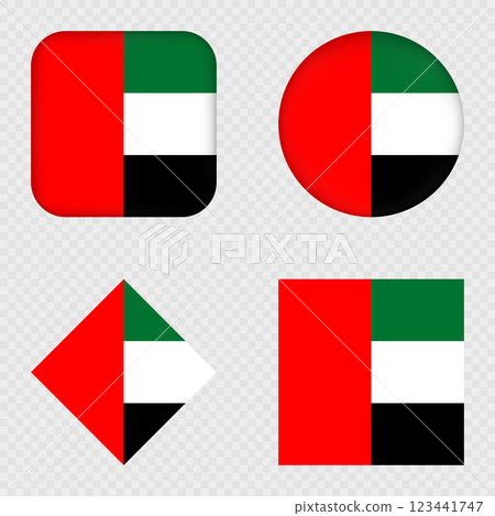 United Arab Emirates Flag Icons Pack. Vector illustration. 123441747