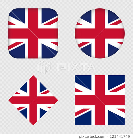 United Kingdom Flag Icons Pack. Vector illustration. United Kingdom Flag Icons Pack. Vector illustration. 123441749
