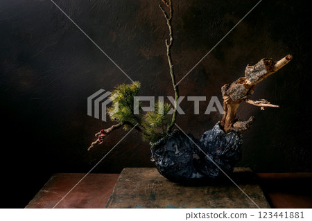 Botanical arrangement ikebana Botanical arrangement ikebana 123441881