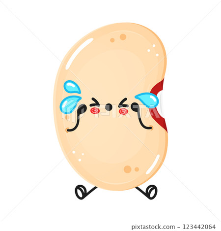 Sad Beans Character. Tearful Legume 123442064