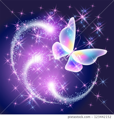Flying butterfly with sparkle and blazing trail and sparkle stars Flying butterfly with sparkle and blazing trail and sparkle stars 123442152